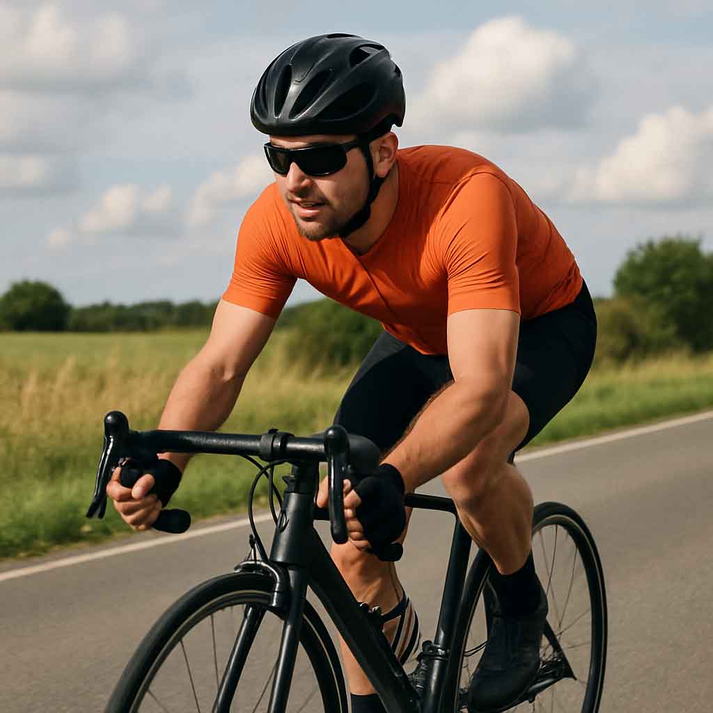 Cyclist on a road bike