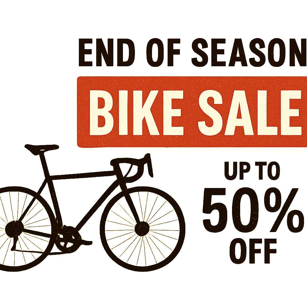 End of season bike sale banner