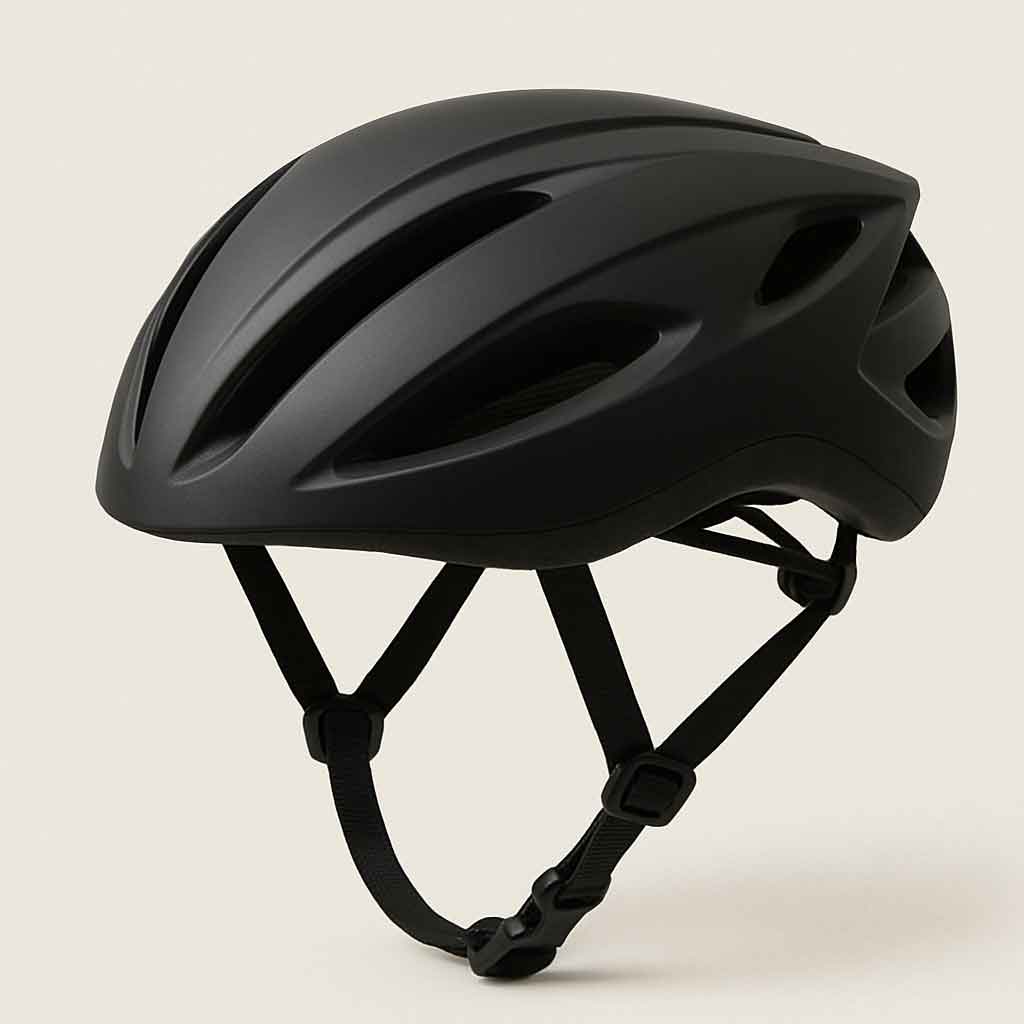 Modern road bike helmet with aerodynamic design