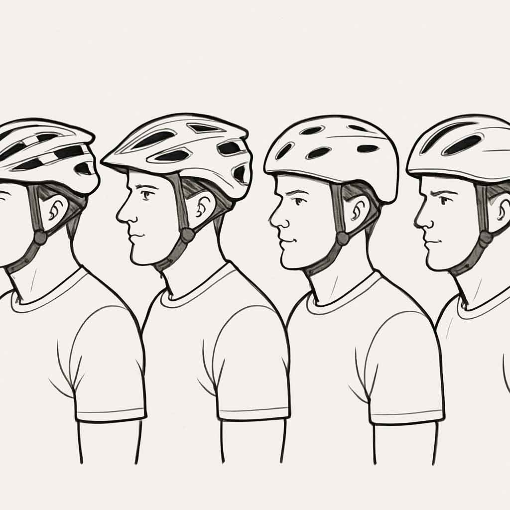 men's bike helmets line-up