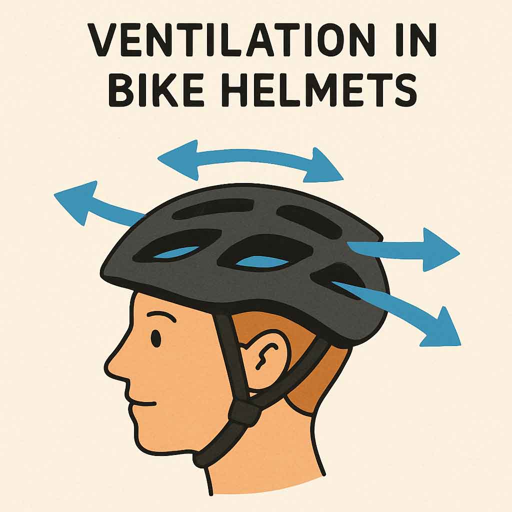 Ventilation in bike helmets