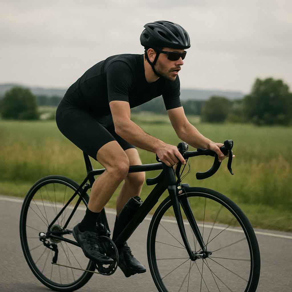 Cyclist on a sleek road bike
