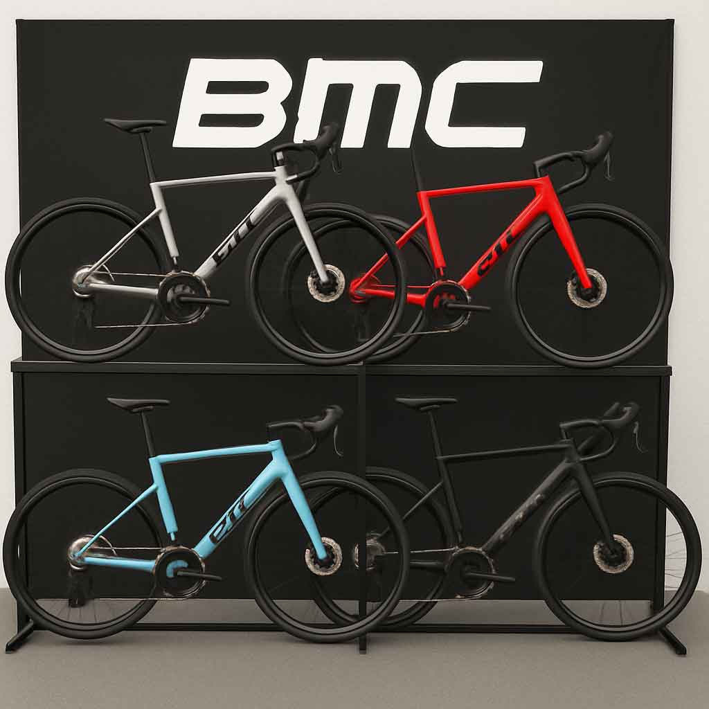 BMC bike display with different models and colors