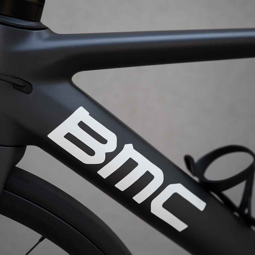 Close-up of BMC bike frame