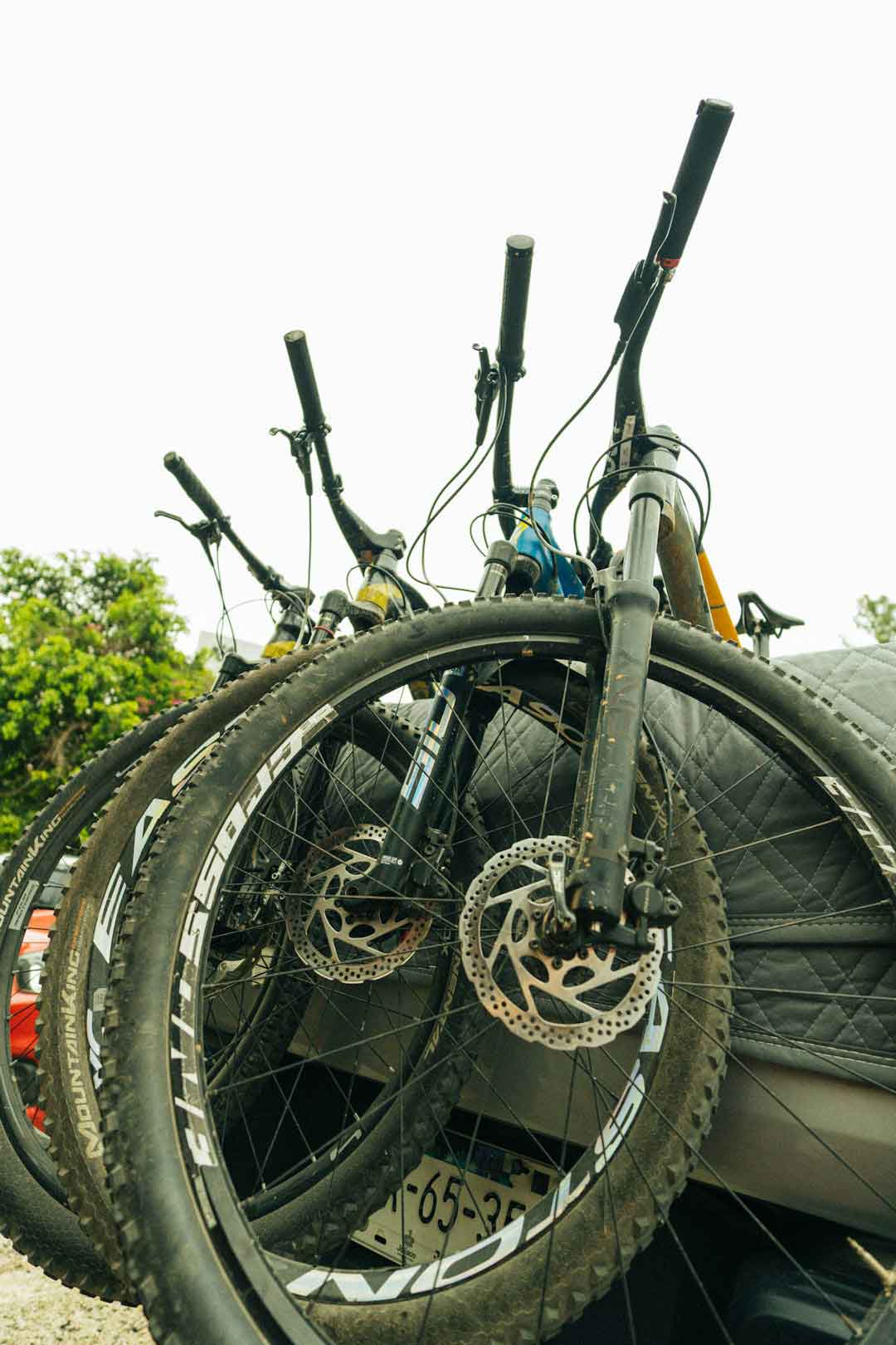 Gravel bike with wide tires and strong frame for large riders