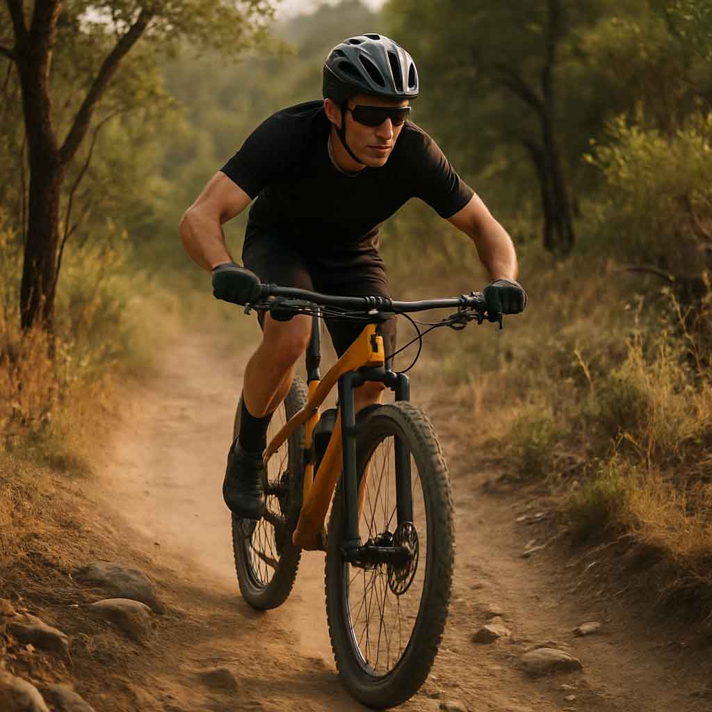 Cross-country mountain bike on trail